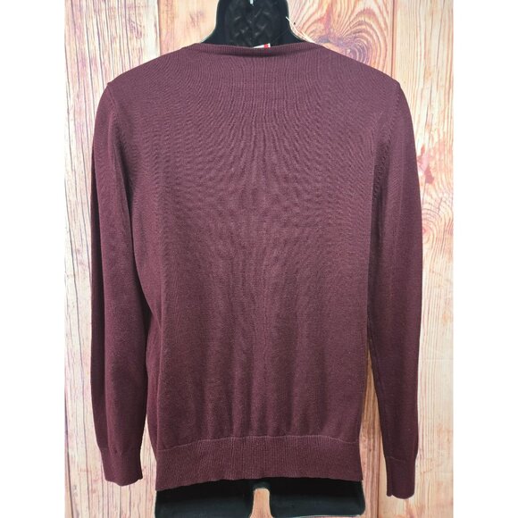 Clique Mens Burgundy V-Neck Sweater Medium NWT - Picture 2 of 8